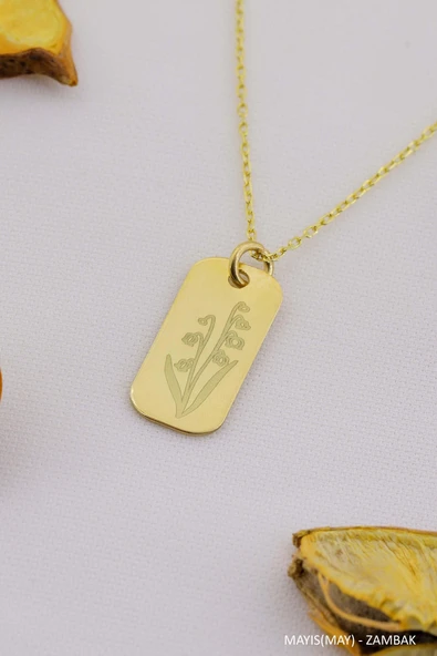 Doğum Çiçeği Kolye Doğum Ayı Çiçek Kolye Modeli 12 Ay Burç Kolye - Resim 5