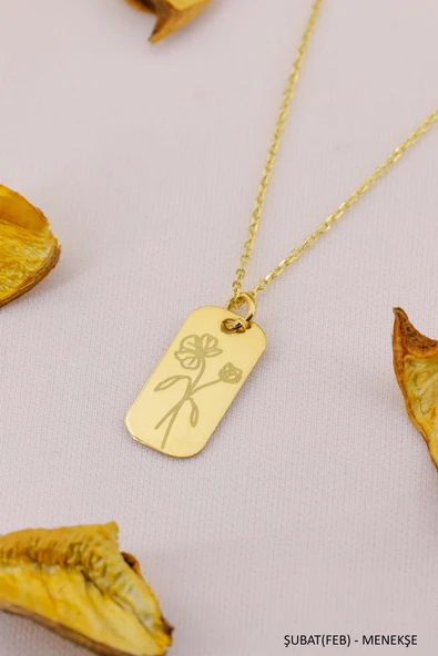 Doğum Çiçeği Kolye Doğum Ayı Çiçek Kolye Modeli 12 Ay Burç Kolye - Resim 2