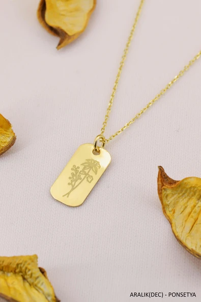 Doğum Çiçeği Kolye Doğum Ayı Çiçek Kolye Modeli 12 Ay Burç Kolye - Resim 12