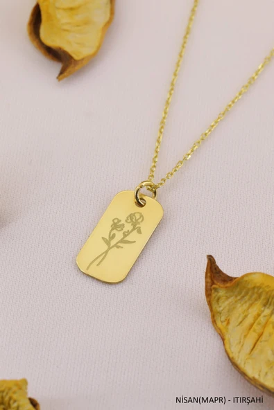 Doğum Çiçeği Kolye Doğum Ayı Çiçek Kolye Modeli 12 Ay Burç Kolye - Resim 4