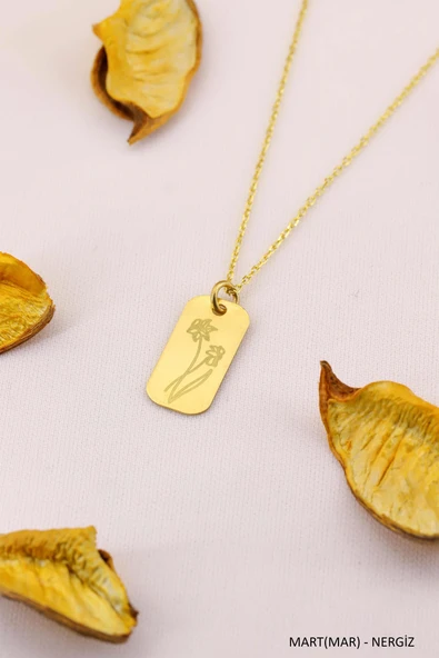 Doğum Çiçeği Kolye Doğum Ayı Çiçek Kolye Modeli 12 Ay Burç Kolye - Resim 3