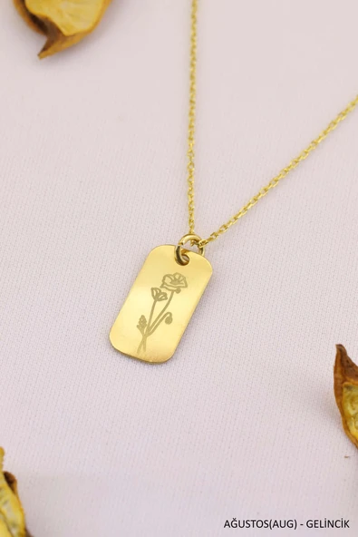 Doğum Çiçeği Kolye Doğum Ayı Çiçek Kolye Modeli 12 Ay Burç Kolye - Resim 8