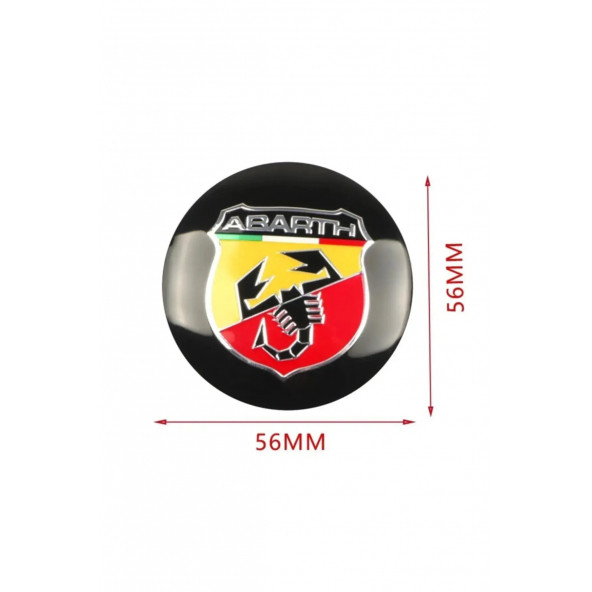 FİAT ABARTH LOGOLU PUNTO 500 JANT GÖBEK DAMLA STICKER (SİYAH-SARI-KIRMIZI) - 2