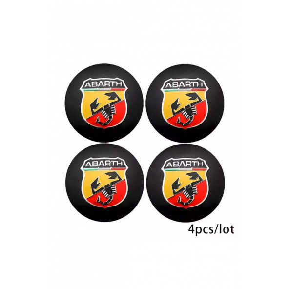 FİAT ABARTH LOGOLU PUNTO 500 JANT GÖBEK DAMLA STICKER (SİYAH-SARI-KIRMIZI) - 4