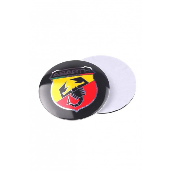FİAT ABARTH LOGOLU PUNTO 500 JANT GÖBEK DAMLA STICKER (SİYAH-SARI-KIRMIZI) - 6