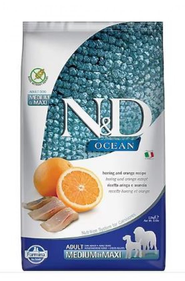 N&D Ocean Bal Kabaklı Ringa Balıklı Portakallı Yetişkin Kedi Maması 1.5 kg