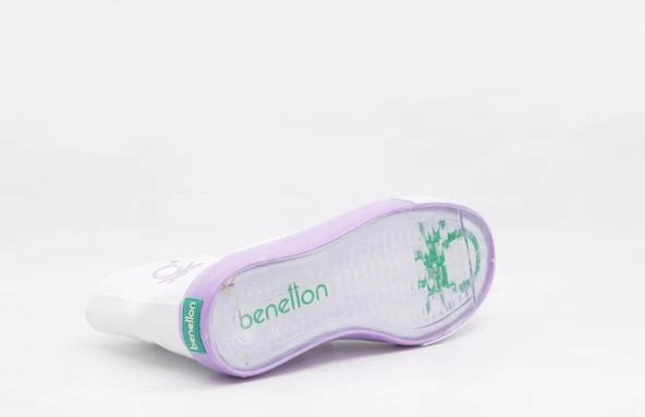 BENETTON 30189 Beyaz Lila Kadın Spor Ayakkabı - 5