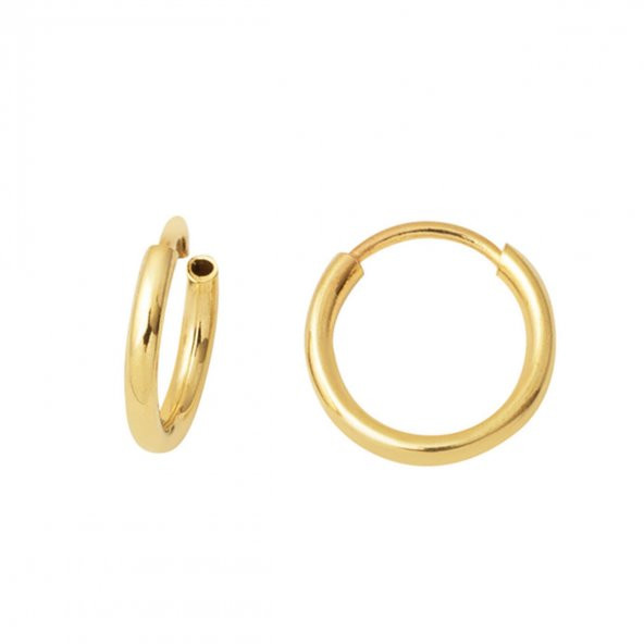 Altın Halka Küpe 14 Ayar 1 cm. Çaplı ürün görseli 1