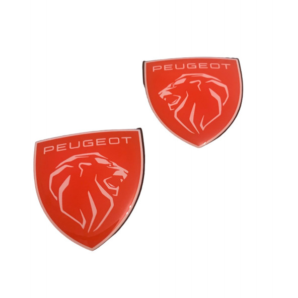 PEUGEOT YENİ NESİL 2 YAN ÇAMURLUK İÇİN DAMLA ETİKET LOGO KIRMIZI (58X63 MM) - 3