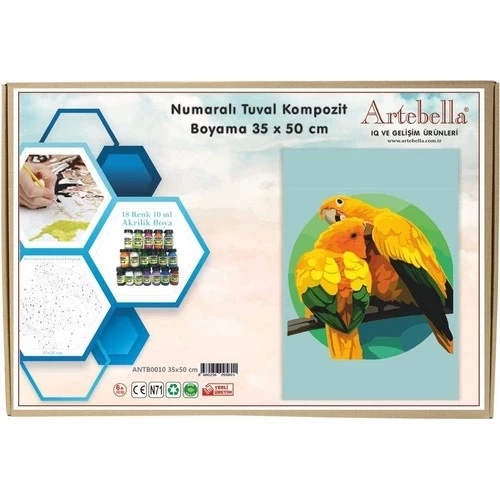 Artebella 35x50 Numaralı Kompozit Tuval Boyama papağan ANT00010