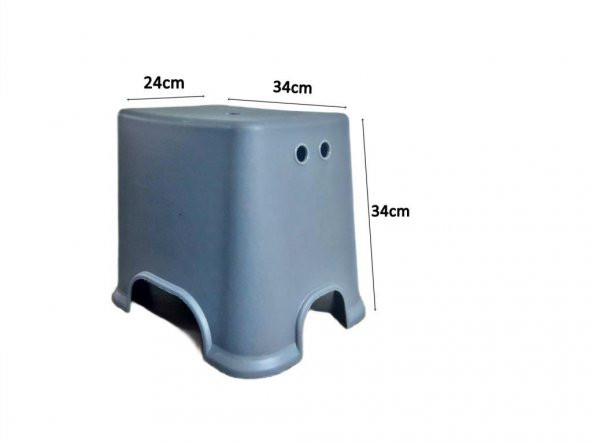 Geseus Banyo Taburesi Çok Amaçlı Tabure Kaymaz Ayakalı Max-140kg Taşıma Kapasitesi-Antrasit-5171-84A - 5