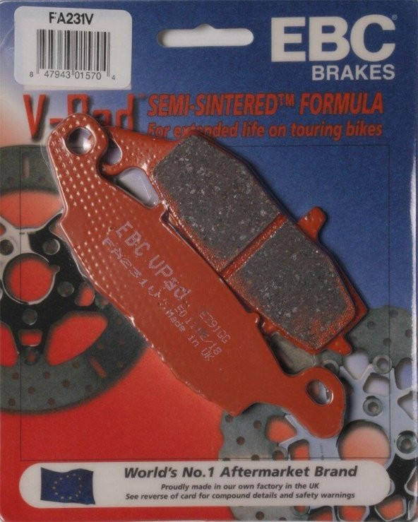 Ebc Fa231V 2006-2016 Kawasaki ER-6 F Uyumlu Ön Fren Balatası (Sağ) Yarı Sinterli Balata