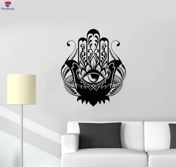 Oturma Odası, Yatak Odası Duvar Sticker Hamsa Muska Tılsım Lotus Çiçeği Ev Iç Çıkartmalar - 1