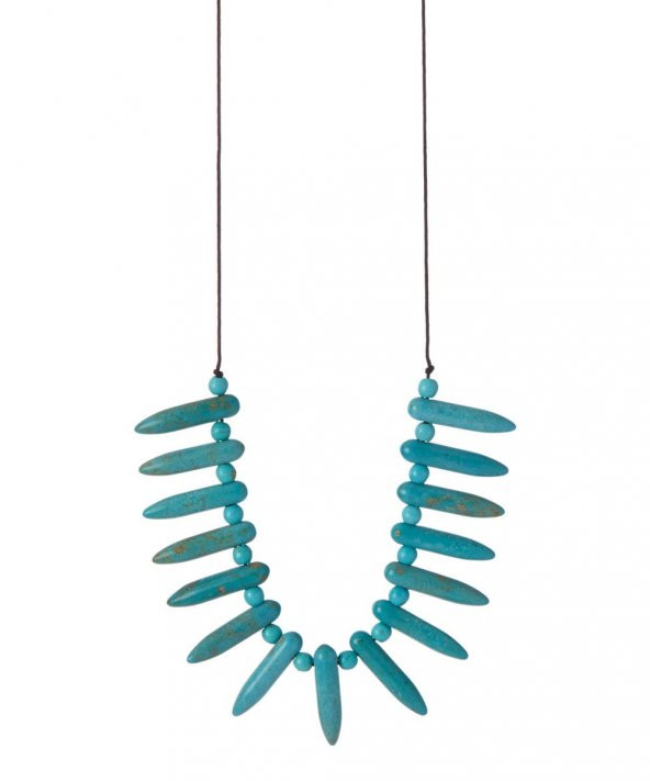 STONEAGE JEWELLERY Turkuaz Doğal Taş Bayan Kolye - Resim 2