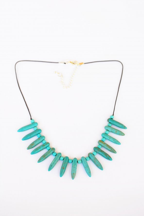 STONEAGE JEWELLERY Turkuaz Doğal Taş Bayan Kolye - Resim 3