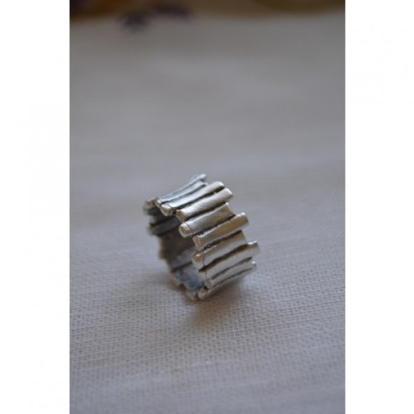 STONEAGE Antik Gümüş Ayarlanabilir Unisex Bohem Yüzük - Resim 2