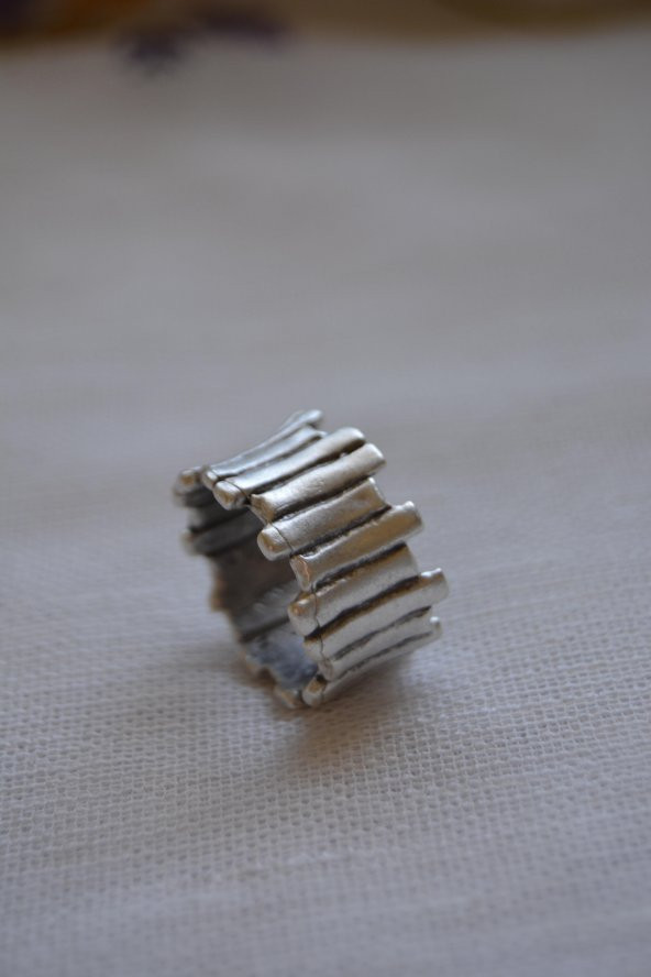 STONEAGE Antik Gümüş Ayarlanabilir Unisex Bohem Yüzük - Resim 4