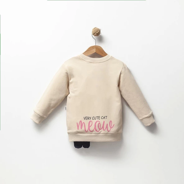 Jolbaby Kedicik Detaylı Kız Çocuk Sweatshirt Bluz - 2