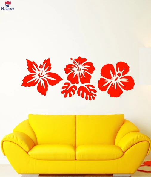 Oturma Odası, Yatak Odası Duvar Sticker Egzotik Çiçekler Tomurcuklar Plaj Tarzı Çıkartmalar - 1
