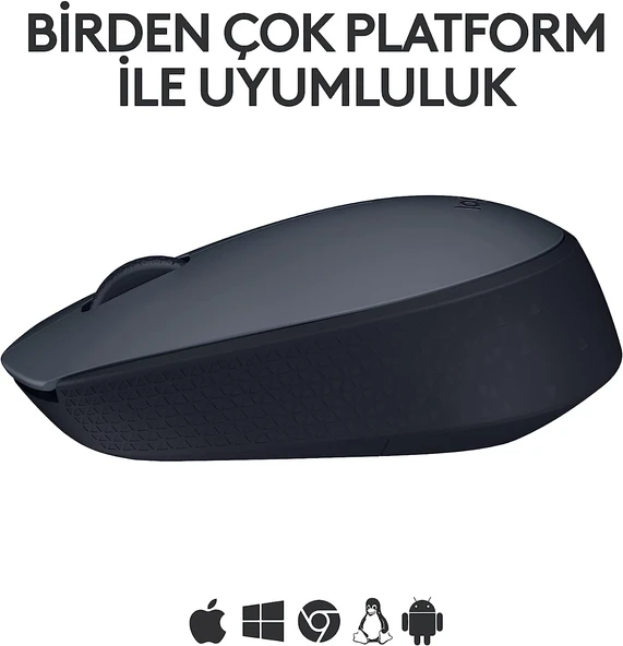 Logitech M170 USB Alıcılı Kablosuz Mouse, Gri - 5