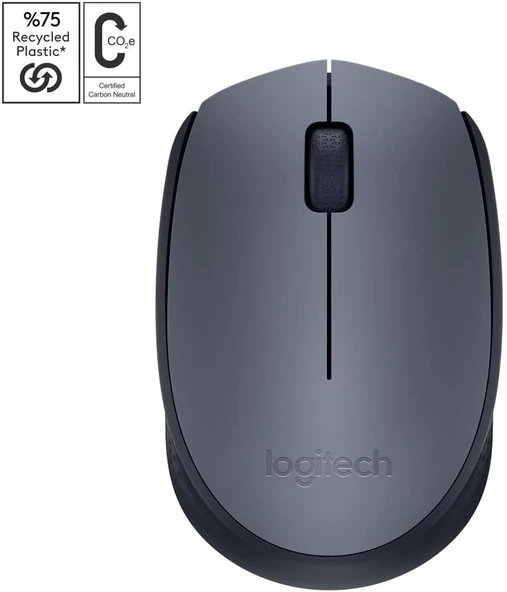 Logitech M170 USB Alıcılı Kablosuz Mouse, Gri - 11