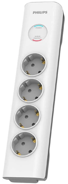 Philips SPN7040 Akım Korumalı Priz 4lü 2mt 600J, 3680W, Beyaz - 1