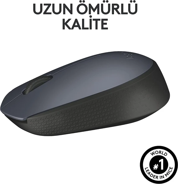 Logitech M170 USB Alıcılı Kablosuz Mouse, Gri - 6