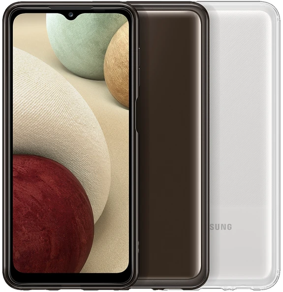 Samsung Galaxy A12 Soft Clear Cover Yumuşak Şeffaf Kılıf EF-QA125T - Resim 2