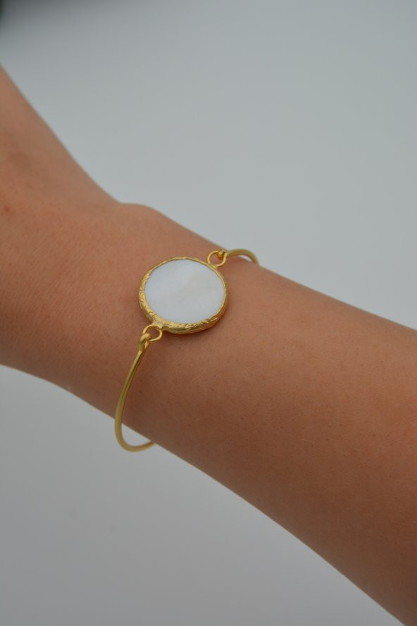 STONEAGE Bayan Bileklik Altın Kaplama Sedef Taşlı Bilezik ürün görseli