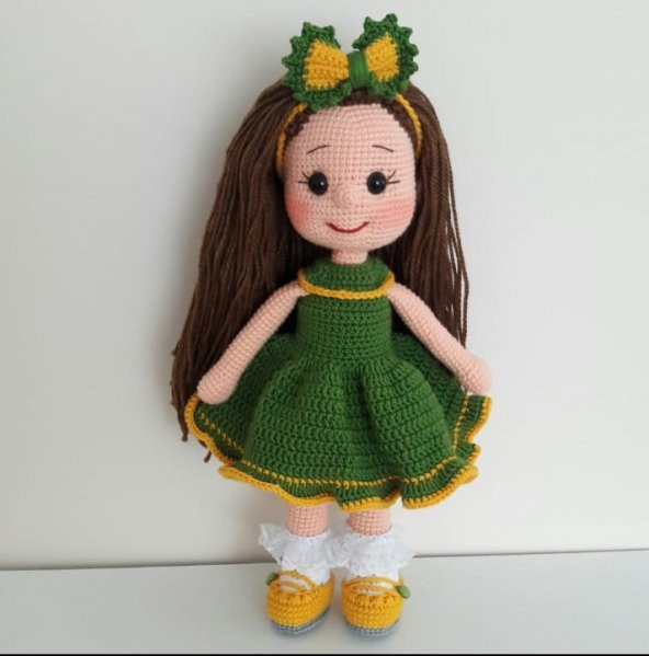 Yeşilli Bebek Amigurumi Organik Oyuncak - 1