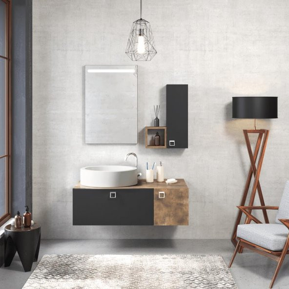 Denko Oris 40cm MDF Patara Bronz Banyo Boy Dolabı - Resim 2