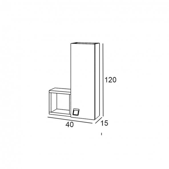 Denko Oris 40cm MDF Patara Bronz Banyo Boy Dolabı - Resim 3