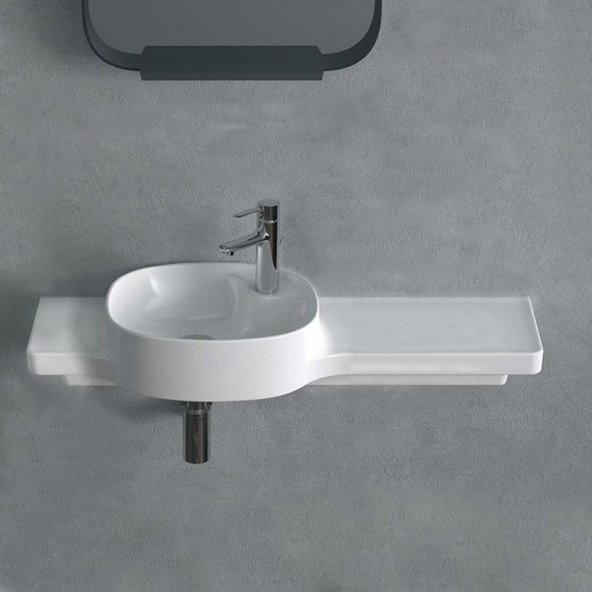 Turkuaz Cerastyle Harmony Etajerli Lavabo 100x37,5 cm (Soldan Hazneli) - 2