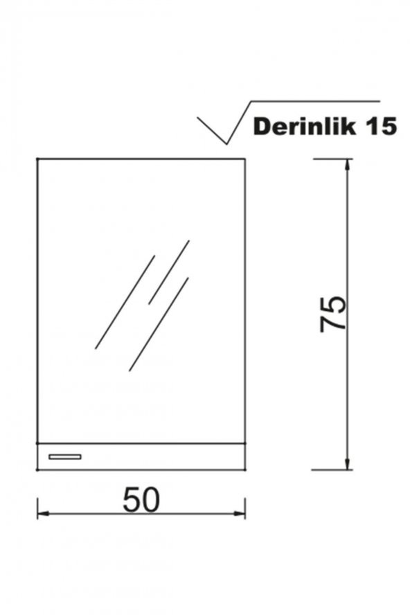 Denko Terra 65 cm MDF Beyaz Banyo Dolabı Aynalı Üst Modülü - 3