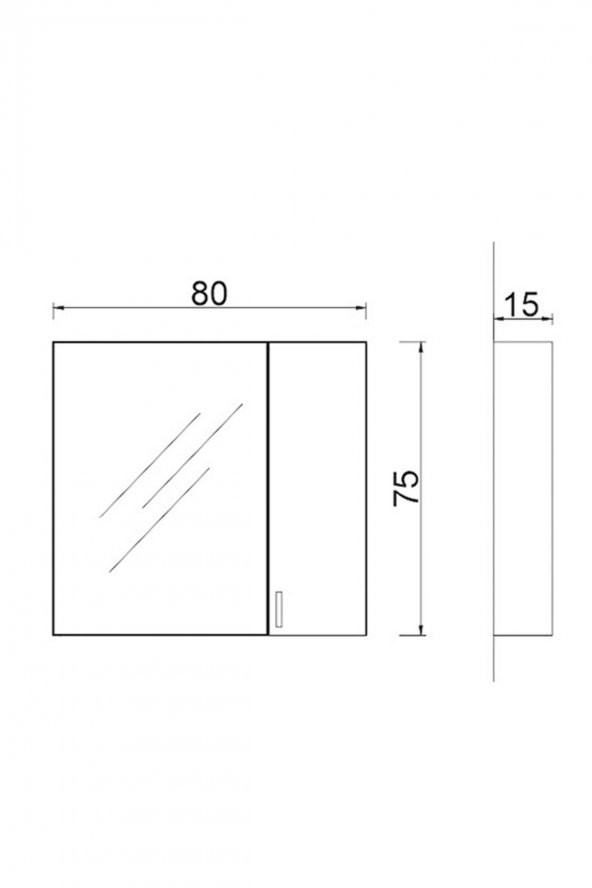 Denko Petra 85 cm Banyo Dolabı Üst Modül - 2