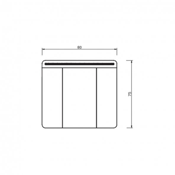 Denko Girne 90 cm MDF Beyaz Banyo Dolabı Aynalı Üst Modülü - 3