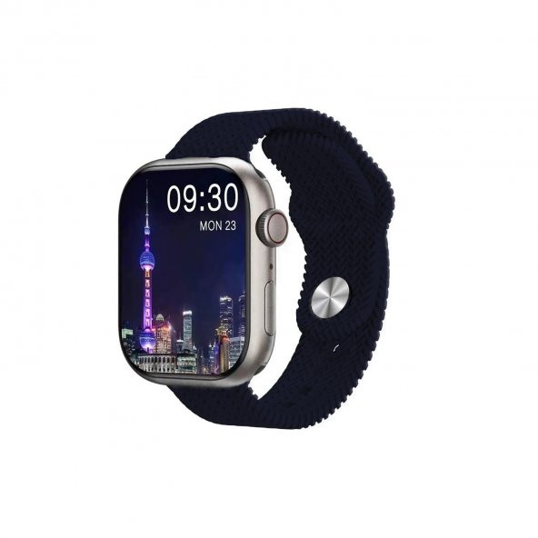 Global 2023 Watch 9 Pro Amoled Ekran Android İos Uyumlu Akıllı Saat Lacivert WNE0389