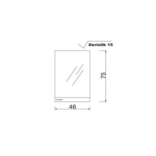Denko Terra 50 cm MDF Beyaz Banyo Dolabı Aynalı Üst Modül - 3