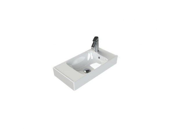 Turkuaz Cerastyle Sharp Etajer Uyumlu Damlalıklı Lavabo 60x30 cm
