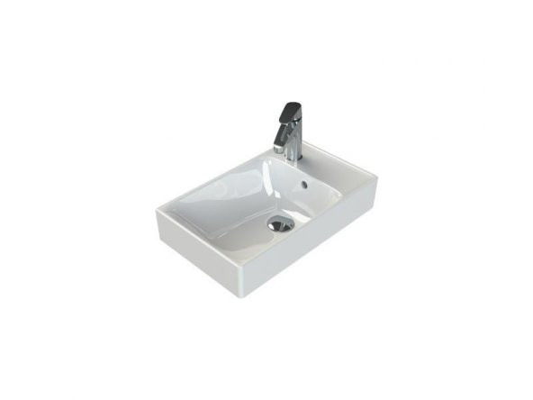 Turkuaz Cerastyle Sharp Etajer Uyumlu Damlalıklı Lavabo 50 30 cm