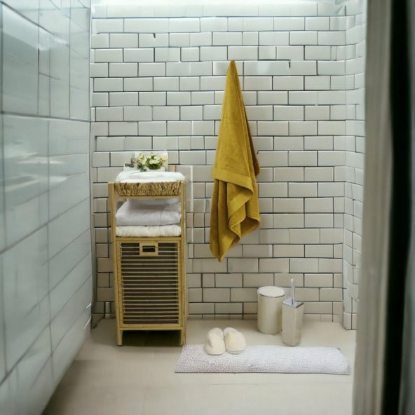 T.Concept Exclusive Bambu Pamuk Battal Boy Banyo Havlusu Hardal 100*156 - 3