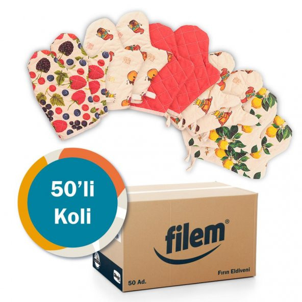 Molinella Yanmaz Kapitone Duck Kumaş Renkli Fırın Eldiveni 20x27 cm 50li Koli - 2