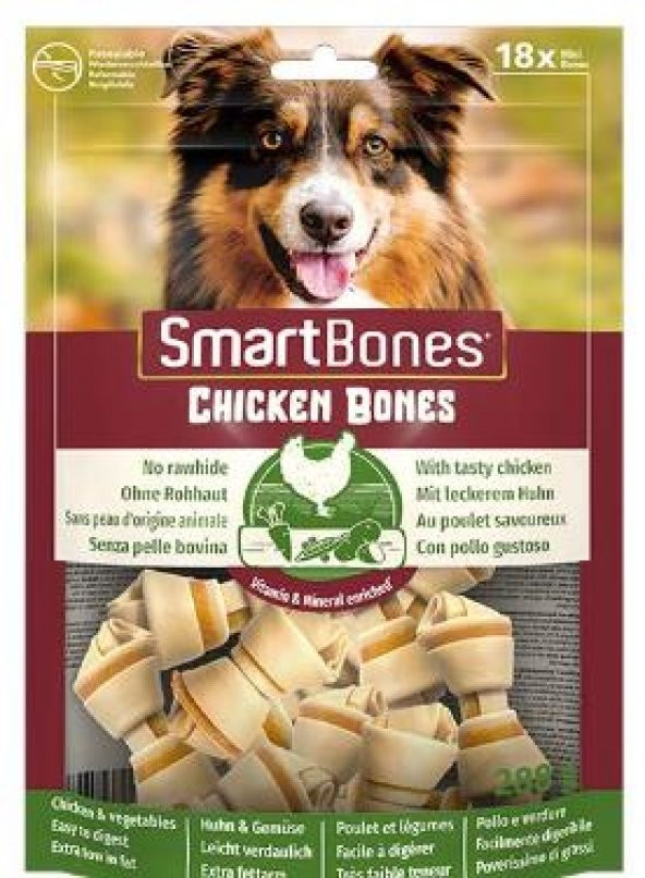 SmartBones Tavuklu Mini Köpek Ödül 18 Parça