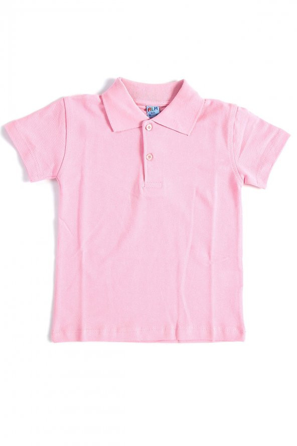 Pembe Kısa Kol 6-16 Yaş Okul Çocuk Lakos Tişört/T-shirt - 80238-Pembe
