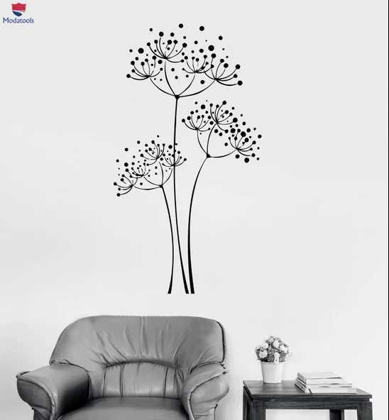 Oturma Odası, Yatak Odası Duvar Sticker Karahindiba Çiçek Evi Çiçek Sanat Odası Dekorasyon Çıkartmaları Benzersiz Hediyelik