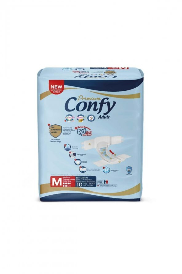Confy Adult Yetişkin Bezi Medium 10lu - Resim 2