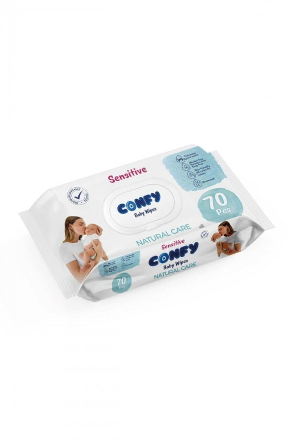 Confy Sensitive Bebeklere Özel Islak Mendil 70 Yaprak - Resim 2