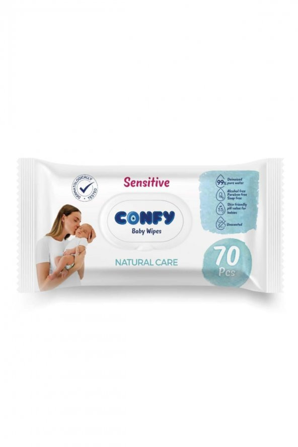 Confy Sensitive Bebeklere Özel Islak Mendil 70 Yaprak - Resim 4