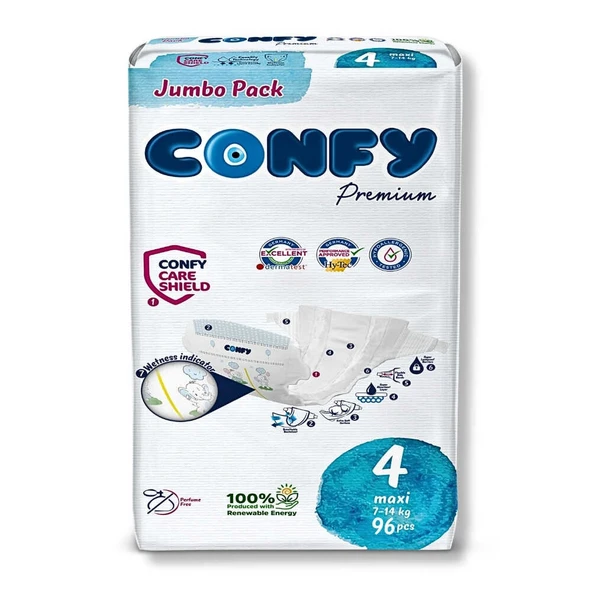 Confy Premium 4 Numara Bebek Bezi Maxi 7 - 14 Kg 96 Adet - 2