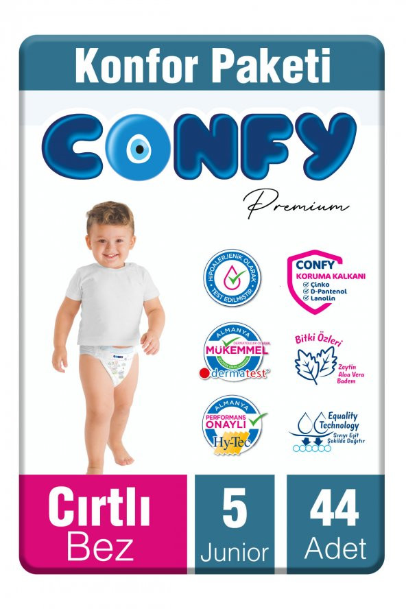 Confy Premium 5 Numara Bebek Bezi Junior 11 - 18 KG 44 Adet
